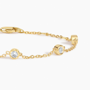 Ensemble de bracelets à maillons en diamant serti clos et à maillons trombone superposés - Product Image 2