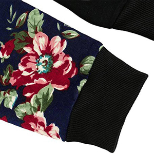 Sweat-shirts pour femmes à capuche et manches imprimées florales, design unique, fabrication OEM, sur mesure - Product Image 4