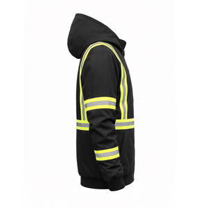 Veste de sécurité haute visibilité classe 2 noire avec bande réfléchissante de 2 pouces, vêtements de travail industriels, LED clignotante, imperméable, logo personnalisé OEM - Product Image 5