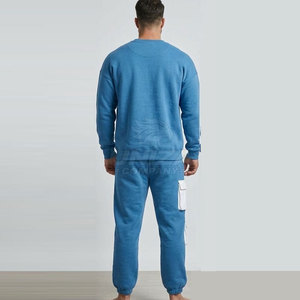 Ensemble de survêtement décontracté pour homme, design classique, hiver, deux pièces, sweat-shirt et pantalon assortis, respirant, léger, uni, pour tous les jours - Product Image 3