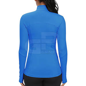 Chaqueta de yoga cómoda para mujer con cremallera, manga larga, ropa deportiva, corte ajustado, secado rápido, transpirable, para correr - Product Image 6