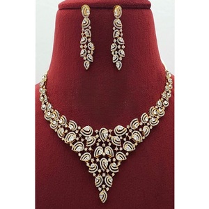 Conjunto de Collar y Aretes de Cristal Chapado en Oro para Mujer, Joyería de Boda, Conjuntos de Joyería de Moda - Product Image 2