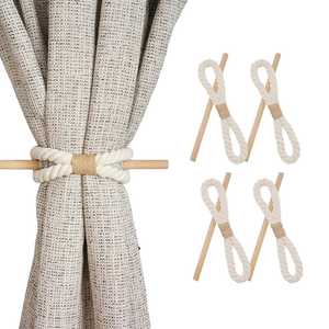 Attaches de rideaux en jute durables – Supports décoratifs en fibres naturelles pour salon et chambre à coucher - Product Image 5