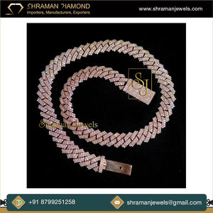 Rapper 18.5mm 22inch 925 <b>Silver</b> Rhodium Plated Moissanite Diamond Custom Miami Cuban Link Chain <b>Necklace</b> Hip-Hop Wedding - Product Image 3