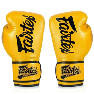 Nouveaux Gants de Boxe Fairtex Pro 2026 14 Oz Noir Jaune Équipement d'Entraînement Professionnel Fermeture à Sangle Réglable Cuir Véritable OEM - Product Image 6