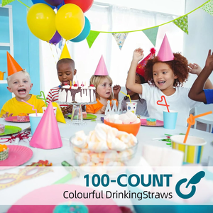 100 pailles flexibles en plastique colorées jetables, pailles fantaisie pliables pour fêtes, pailles extra longues de 12,8 pouces, décorations de fête, pailles en PP - Product Image 3