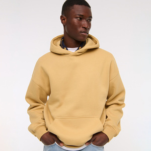 Sweat-shirt à capuche oversize pour homme de haute qualité, couleur unie, en molleton, décontracté, jaune, coupe classique, pour l'automne - Product Image 6