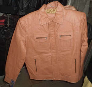 Chaqueta de Cuero Genuino para Hombre de Alta Calidad, Cuello Redondo, Cierre de Cremallera, Tela de Lona, Suministro ODM al por Mayor - Product Image 3