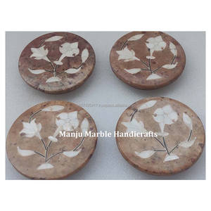 Miroir incrusté de marbre poli de conception moderne d'aspect naturel de marbre blanc pur avec la conception de fleur et l'art floral pour les cadeaux spéciaux - Product Image 2