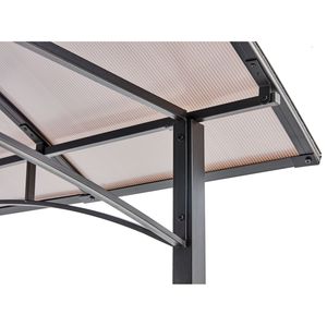Gazebo per Barbecue da Esterno 8x5ft con Tetto Rigido in Acciaio e Ripiani Laterali per Riparo BBQ - Product Image 5