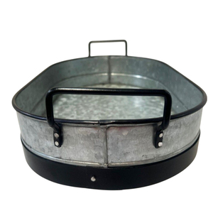 Farmhouse Galvanized Metal Eco-Friendly Serving <b>Tray</b> Sturdy Handles Dishwasher Safe Home <b>Kitchen</b> Decorative Storage Organizer - Product Image 5