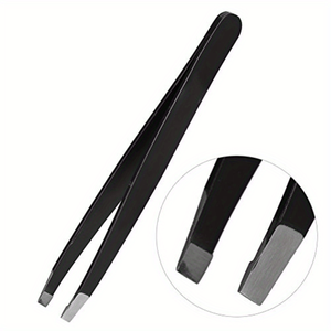 Pince à épiler professionnelle moderne à pointe inclinée en acier inoxydable, design pointu durable, couleurs rose et noir - Product Image 3