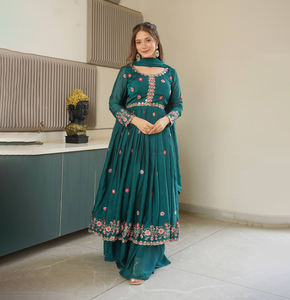 Ropa india y pakistaní de moda, ropa étnica, ropa tradicional para bodas, vestido de novia con bordados elaborados, listo para usar. - Product Image 1