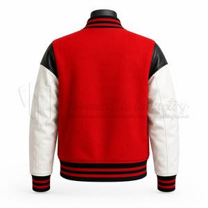 Chaqueta Universitaria Personalizada, Cuerpo de Lana, Mangas de Cuero, Chaqueta de Béisbol Estilo Letterman, Fabricante de Marca Privada OEM - Product Image 2