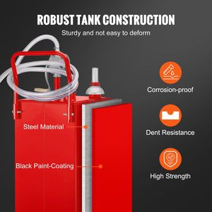 35 galloni di carburante benzina rossa Caddy con 4 ruote di trasferimento manuale pompa serbatoio di stoccaggio Diesel per auto tosaerba ATVs barche più - Product Image 5