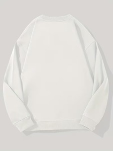 Sweat-shirt unisexe à col roulé, imprimé chat dessiné à la main, coupe ample, en coton tricoté, pull décontracté d'hiver, personnalisable - Product Image 2