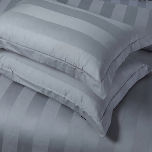 Silver Satin Bedding Set T-250 Satin 100% Cotton Solid Woven Breathable All-Season Simple Style Home Use - Product Image 4