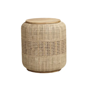 Rattan Wicker <b>Stool</b> Modern Minimalist Design Natural Handmade Living Room Home Furniture for Home Apartment Use - Product Image 3
