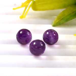 Lot en gros de 10 mm de billes rondes lisses en améthyste naturelle, sphères de cristal de guérison, pierres précieuses en vrac pour la fabrication de bijoux - Product Image 1
