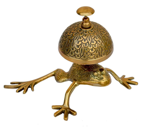 Cloche de table en laiton antique en forme de grenouille, cloche de service fantaisie en forme d'animal pour hôtel, restaurant, bureau, décoration intérieure - Product Image 1