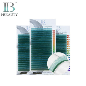 Extensiones de Pestañas i-Beauty - Pestañas de Color Premium Ib (Azul Verde) Pestañas Individuales Coloridas de Corea del Sur de Alta Calidad - Product Image 1