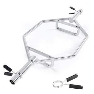 Barra hexagonal de 2 pulgadas con capacidad de 800 libras, empuñaduras moleteadas, barras de encogimiento de hombros para entrenamiento de fuerza, equipo de gimnasio en casa para sentadillas, hombros - Product Image 1