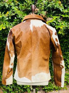 Men's Genuine Cowhide Hair <b>Leather</b> <b>Jacket</b> Animal Print Breathable Eco-Friendly Windproof Zipper Closure Turn-down Collar Casual - Product Image 5