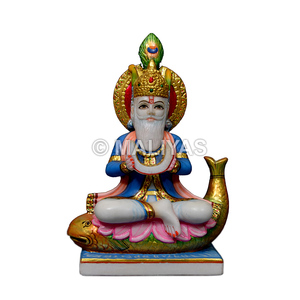 Sculpture en marbre de Jhulelal |   Idole artisanale de Jhulelal de la région de Sindhi – MALIYAS - Product Image 1