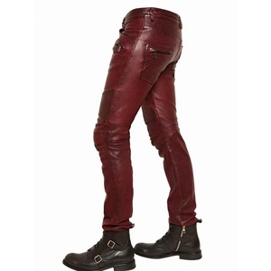 Pantalones de cuero personalizados de alta calidad para hombre, pantalones largos de cuero de cordero. - Product Image 3