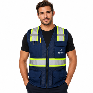 High Visibility Safety Workwear Vest with Multi-Pockets Reflective Strips Breathable Mesh Construction Gear - Product Image 1