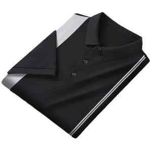 Nueva tela suave ideal para viajes, vacaciones, comodidad, ejercicios ligeros, estilo casual, elástica, camisa polo para hombre. - Product Image 4