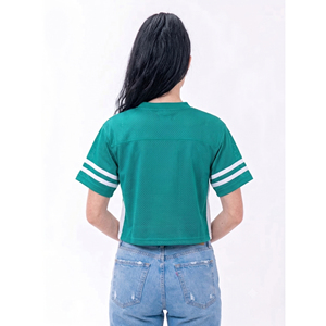 Women Quick Dry Mesh Jerseys V-Neck Mesh Jerseys Women's Cropped Football Mesh Shirts Women Sportswear Mesh Top - Product Image 2