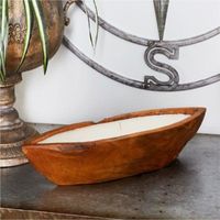 Bol à bougie en bois naturel personnalisé en gros, grande capacité, 6 mèches, pour cire de bougie - Bol à bougie en bois durable