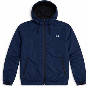 Chaqueta Cortavientos Ligera con Capucha Azul Marino Personalizada OEM, Chaqueta Casual para Exteriores con Cremallera Completa, Etiqueta Privada, Impermeable, de Nailon para Hombre - Product Image 6