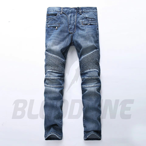 Pantalon de moto en denim noir pour homme avec protections intégrées, style streetwear toutes saisons, jeans de style moto - Product Image 4