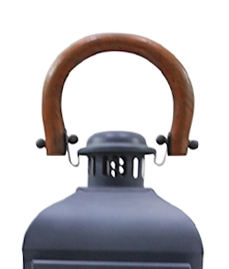 Linterna de madera con mango de acero inoxidable y vidrio de primera calidad para decoración del hogar y Navidad - Product Image 2