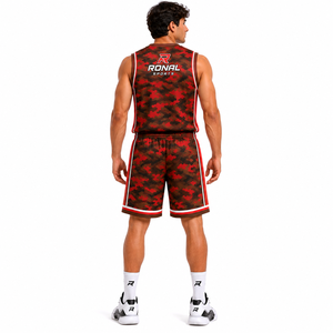 RONAL Men's Camouflage Basketball Jersey Set Sleeveless Moisture Wicking Polyester Athletic Uniform All Seasons Premium Quality - Product Image 4