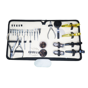 Professional Black Stainless Steel <b>Pliers</b> Weft Hair Extension Tool Kit Complete <b>Set</b> for Salon & Personal Use - Product Image 6