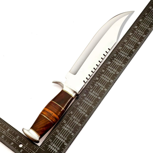 Cuchillo de caza hecho a mano de acero D2, juego de 2 piezas, con mango de madera de palisandro y funda de cuero fino, cuchillo vikingo, cuchillo para exteriores - Product Image 5