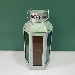 <b>Vintage</b> Handmade Artisan Design Iron Metal Colored Glass Moroccan Style Table <b>Lantern</b> for Wedding Home Decoration - Product Image 5
