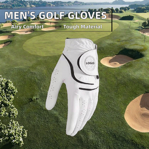 Gants de golf en cuir de cabretta de mouton pour hommes et femmes, marque privée, couleur blanche, prise en main facile, sangle de poignet réglable, fermeture auto-agrippante - Product Image 4