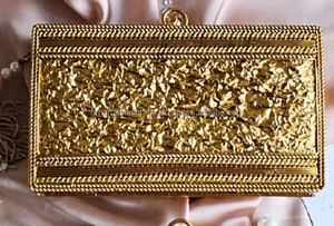 Vente chaude Sacs De Soirée De Luxe pour Femmes Mariages Fêtes Personnalisable Argent Strass Mère Perle En Laiton Pochette Pierre - Product Image 2