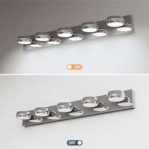 35in LED <b>Vanity</b> <b>Lights</b> 18W 5-<b>Light</b> Bathroom Lighting Fixture with <b>Mirror</b> Modern Bathroom <b>Vanity</b> Lighting Fixtures - Product Image 5