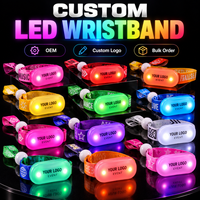 Bracelet lumineux LED moderne rechargeable et programmable Longstargift pour fêtes, en nylon et ABS, personnalisable