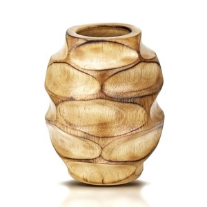 Jarrón Decorativo de Madera de Mango Ecológico, Diseño Tradicional Hecho a Mano, Acabado en Color Caoba, Venta al Por Mayor |   Moradabad - Product Image 2