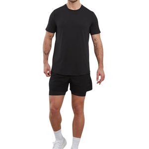 เสื้อยืดผู้ชายแบบเรียบสำหรับออกกำลังกาย ฟิตเนส เล่นกีฬา แขนสั้น ระบายอากาศ ยืดหยุ่น เหมาะสำหรับวิ่งและฝึกซ้อม รับผลิตแบบ OEM พร้อมสกรีนโลโก้ตามสั่ง - Product Image 2