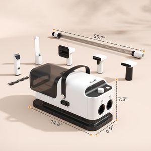 Aspiratore e Asciugatore per Toelettatura Cani con Alimentazione a Batteria, in Materiale ABS, Pettini per Rimozione Peli Animali Domestici, Strumenti per la Toelettatura di Piccoli Animali - Product Image 3