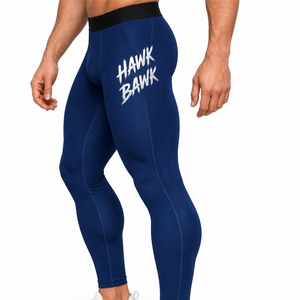 Men High Waist Fitted <b>Stretch</b> <b>Leggings</b> Elastic Waist Spandex Nylon <b>Stretch</b> Fabric High Waist Fitted Design Active Daily Wear - Product Image 3
