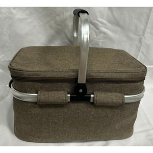 MA66 Panier isotherme de pique-nique personnalisé avec logo, sac à déjeuner isolé en PU Oxford avec poignée en aluminium pour canettes de vin OEM ODM - Product Image 2