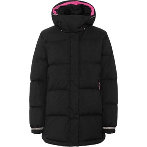 Manteau d'hiver long noir matelassé à capuche pour femme, veste chaude et épaisse en duvet synthétique pour femme - Product Image 2